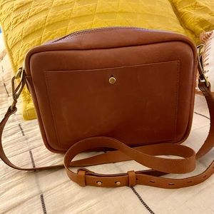 Madewell The Transport Camera Bag Brown Leather